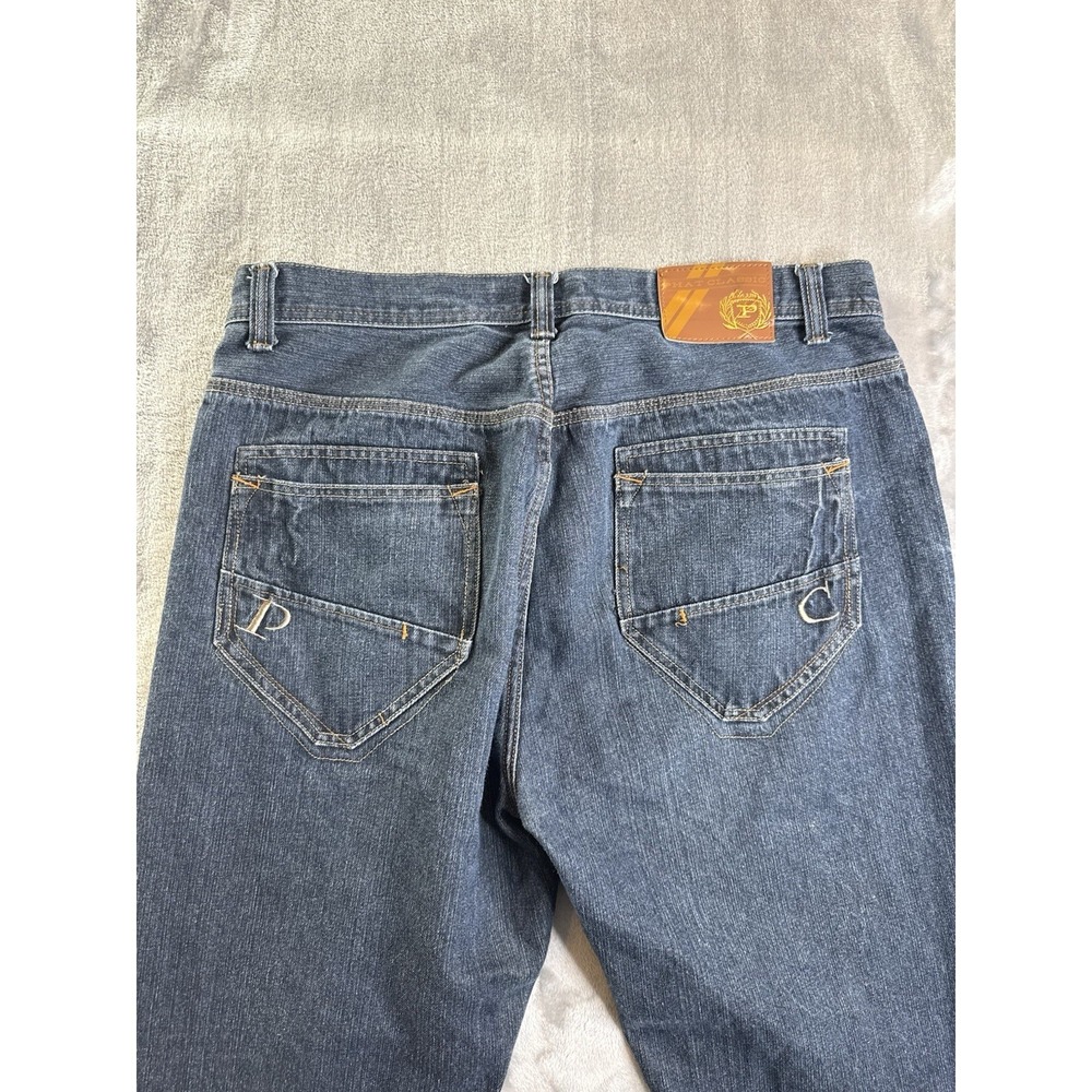 Vintage Y2K Phat Farm Jeans Mens 36x30.5 Baggy Wide Leg Embroidered Logo Hip Hop